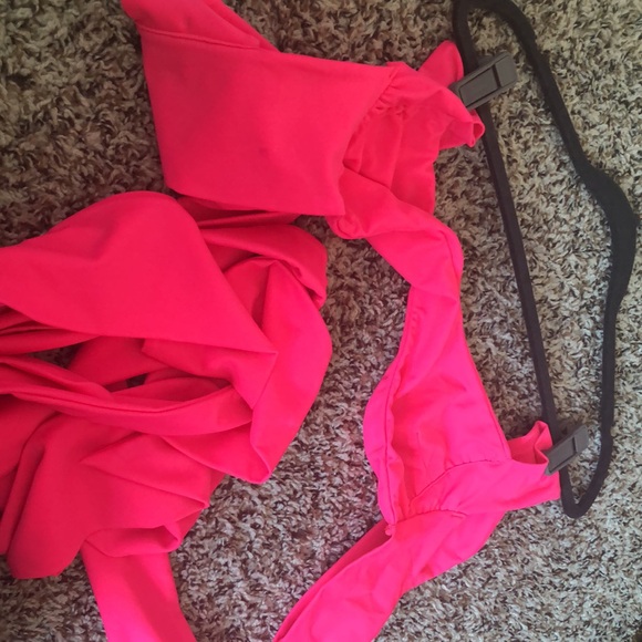 Pink Wrap Ribbon Bra Swim Top - Picture 9 of 9